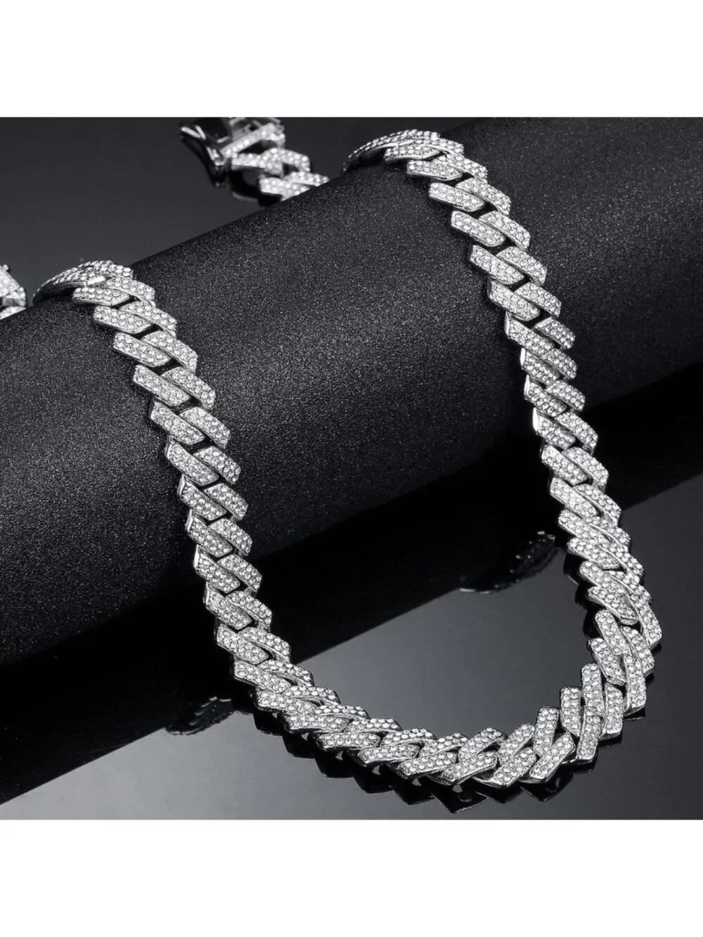 Iced Out Cuban Link Chain Necklace for Men & Women - Stylish Miami Jewelry